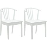  Stolac za blagovanje 2 pcs Bijelo Čvrsto drvo | shoptok.hr