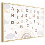  Plakat - Letters in Muted Colors 60x40 Zlatni okvir | shoptok.hr