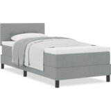 vidaXL Postelja z vzmetnico Svetlo siva 90x190 cm Tkanina | Shoptok.si