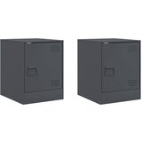 Maison Chic Dvo delni komplet Nočne omarice - Nočne mize antracit 34,5x39x44 cm jeklo, (21689696) | Shoptok.si