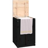  Kutija za rublje crna 44x44x66 cm od masivne borovine | Eponuda.com