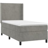  box spring s madracem LED svjetlosivi 90x200 cm baršun | shoptok.hr