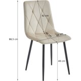  Set od 4 LIBRA stolice od crnog baršuna s crnim nogama | shoptok.hr