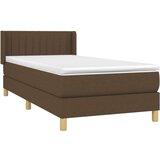  S oprugama i madracem tamnosmeđi 100 x 200 cm od tkanine | shoptok.hr
