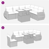 vidaXL 7-dijelni set vrtnih sofa od poliratana s jastucima bež | shoptok.hr