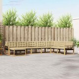  Set vanjskih sofa 8 kom. Bijela i bež Čvrsto drvo akacije 406 x 247,5 x 73 cm | shoptok.hr