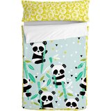  Prešita posteljnina z zadrgo HappyFriday Moshi Moshi Panda Garden Blue Modra 42 x 20 x 50 cm Cene
