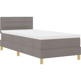  LED Box Spring Krevet Sivo-smeđa 90 x 200 cm tkanina | shoptok.hr