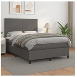 vidaXL Krevet s oprugama i madracem sivi 140x200 cm od umjetne kože Cijene