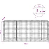  Gabion s žicom debljine 5 mm i mrežom 10x10 cm 350x100x150 cm | shoptok.hr