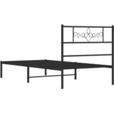  Metalni okvir za krevet s uzglavljem crni 90x200 cm | shoptok.hr