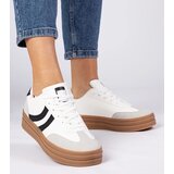 D/CEO marka niezdefiniowana White women's sneakers with black accents Melly Cene