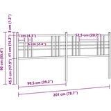  Metalno zamjensko uzglavlje bijelo 200 cm | shoptok.hr