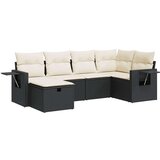 vidaXL 6-dijelni set vrtnih sofa s jastucima crni od poliratana | shoptok.hr