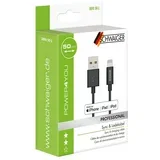 USB kabel Lightning (0,5 m, USB A vtič, strelovodni vtič, Črne barve)