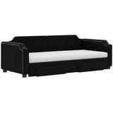  Dnevni krevet na razvlačenje s ladicama crni 80x200 cm tkanina | shoptok.hr