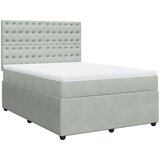 vidaXL Box spring postelja z vzmetnico svetlo siva 160x200 cm žamet, (21308310) | Shoptok.si