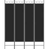 Sobna pregrada s 4 panela crna 160 x 200 cm od tkanine | Eponuda.ba
