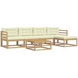  Set vanjskih sofa 6 pcs Bijela i krem 79 x 79 x 37 cm Poliester | shoptok.hr
