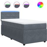 Maison Chic Box spring postelja - Vzmetna postelja z vzmetnico temno siva 100x200 cm žamet SL4242, (21901526) | Shoptok.si