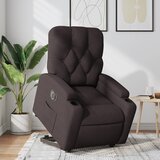 Maison Chic Električni naslanjač - Relax naslanjač s funkcijo vstajanja temno rjavo blago, (22062585) | Shoptok.si
