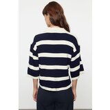 Trendyol Cream Basic Striped Knit Sweater | Shoptok.si