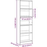  Regal za knjige boja betona 60x24x176 cm konstruirano drvo | shoptok.hr