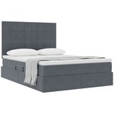  s madracem i skladištem Tamno siva 140 x 190 cm Baršun | shoptok.hr