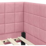 vidaXL Kotna postelja z vzglavjem Roza 100 x 200 cm Žamet | Shoptok.si