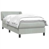 Box Spring krevet s madracem svijetlo sivi 80x210 cm baršun | Eponuda.com