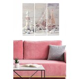 Wallity MDF1106061614 multicolor decorative mdf painting (3 pieces) Cene
