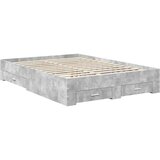  Krevetna konstrukcija s ladicama Betonski sivi 140 x 190 cm | shoptok.hr