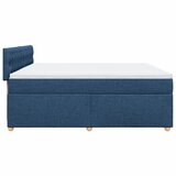  Krevet s oprugama i madracem plavi 200 x 200 cm od tkanine | shoptok.hr