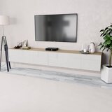 vidaXL TV omarica 2 kosa iverna plošča 120x40x34 cm sijajno bela hrast Cene