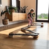 MeowBaby Siva senzorična steza iz borovega lesa 10x408x5 cm Montessori - | Shoptok.si