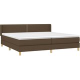  Krevet s oprugama i madracem tamnosmeđi 200x200 cm od tkanine | shoptok.hr