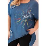 Kesi Włoski Plus Size women's blouse with patches denim | shoptok.hr