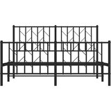 Metalni okvir kreveta uzglavlje i podnožje crni 135x190 cm | shoptok.hr