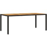 vidaXL vrtna miza z leseno akacijevo ploščo črna 190x90x75 cm pe ratan, (21145389) Cene
