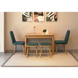 Hanah home vina mini 03 1070 oak green (produžni set trpezarijskih stolova i stolica (6 komada))