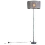 QAZQA Stoječa svetilka siva s sivo senco 50 cm - Simplo | Shoptok.si