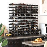  Stalak za vino za 120 boca crni od masivne borovine | shoptok.hr