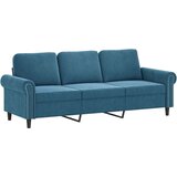  4-dijelni set sofa s jastucima plavi baršunasti - Plava S osloncem za noge | shoptok.hr