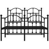  Metalni okvir kreveta uzglavlje i podnožje crni 120x200 cm | shoptok.hr