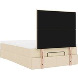 vidaXL Otomanski posteljni okvir z vzmetnico krem 120x190 cm blago, (21611982) | Shoptok.si