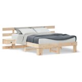 vidaXL krevetna konstrukcija smeđa 120 x 190 cm masivna borovina | shoptok.hr
