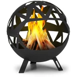 Blumfeldt colima, ognjište, Ø 66 cm, sferni oblik, s rešetkom za drveni ugljen i rešetkom za pepeo, geometrijski oblik