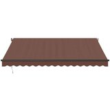vidaXL Ročno zložljiva tenda z LED rjava 400x300 cm | Shoptok.si