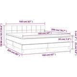  Krevet s oprugama i madracem krem 160x200 cm od tkanine | shoptok.hr