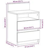 vidaXL Noćni ormarići 2 kom s 2 ladice staro drvo 40x33x60 cm | shoptok.hr